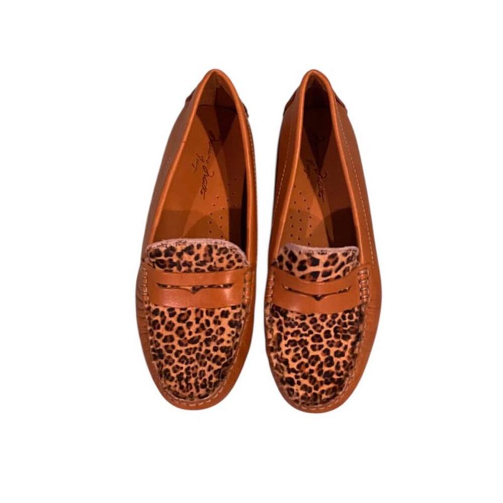Massimo Matteo Penny Loafers Leather Cheetah Animal Print Women's Size 6.5 - Picture 11 of 12